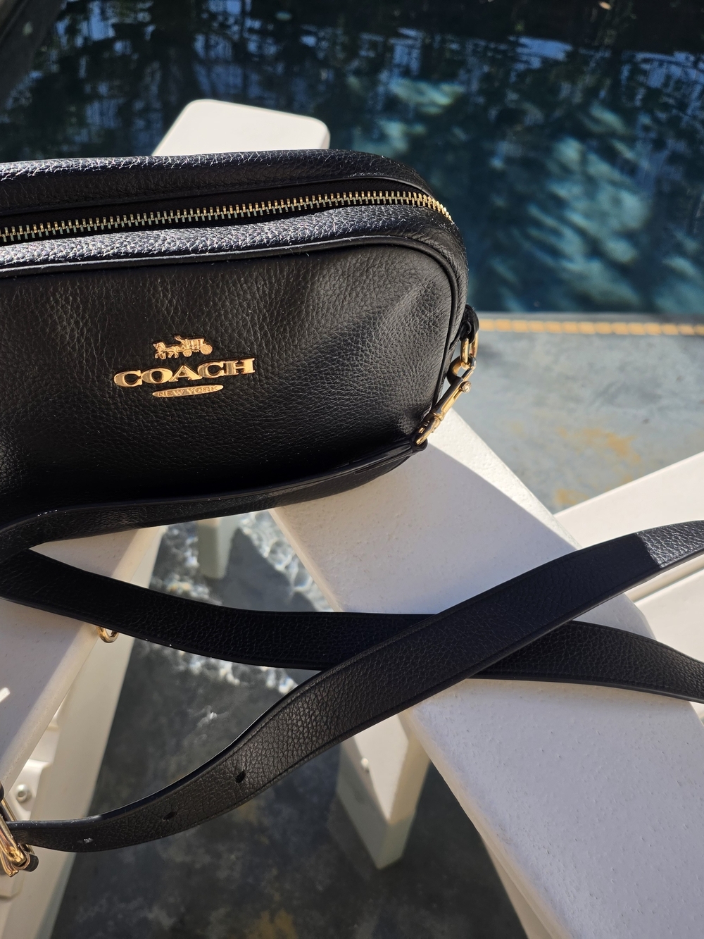COACH Black Pebbled Leather Crossbody Bag